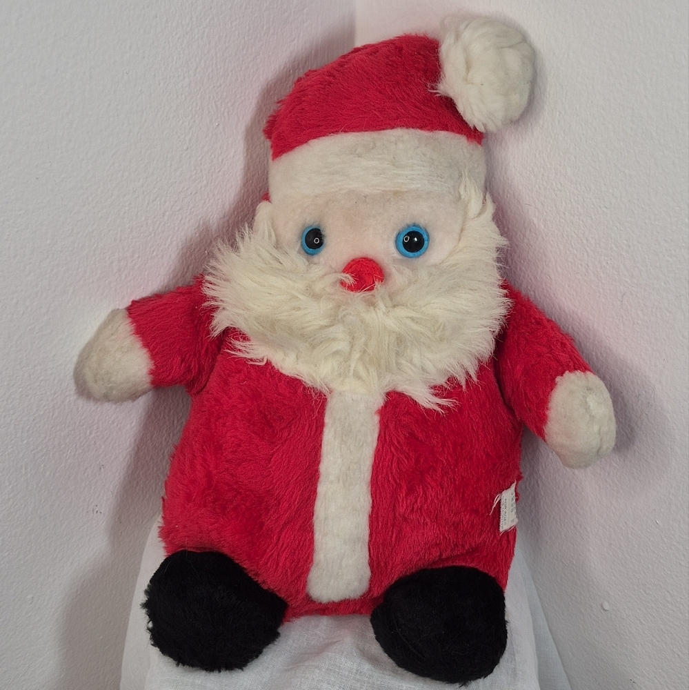 Vintage Bantam Rattle/Jingle Plush Santa 11"